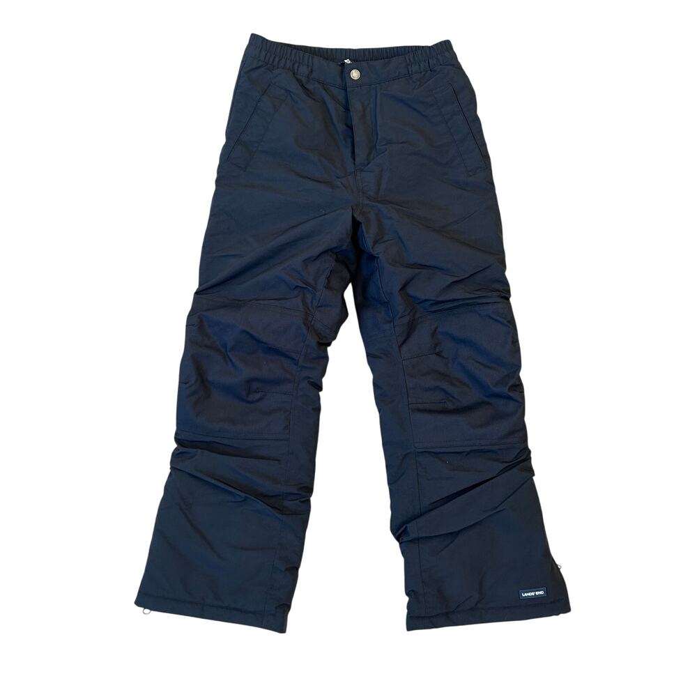 Lands’ End Kids Insulated Snow Pants Size 10 Black Ski Snowboard Winter Nylon